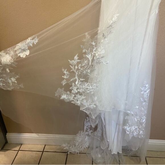 NWOT Lulus Everlasting Affection White Lace Tulle Mermaid Maxi Dress - Picture 14 of 15